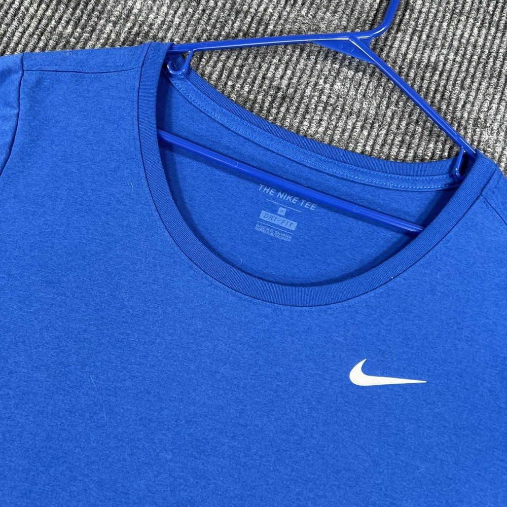 Nike Shirt Womens Small Blue Dri-FIT Athletic Performance Logo Tee Lightweight